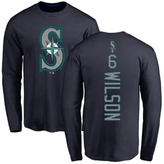 Men's Seattle Mariners Dan Wilson Navy Backer Long Sleeve T-Shirt