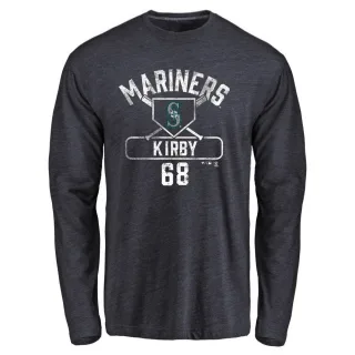 Men's Seattle Mariners George Kirby Navy Base Runner Long Sleeve T-Shirt