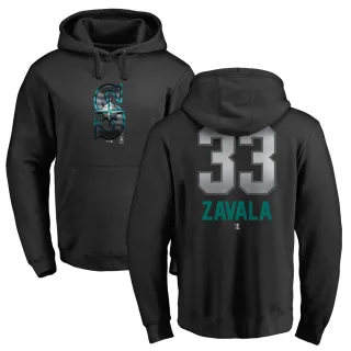 Men's Seattle Mariners Seby Zavala Black Branded Midnight Mascot Pullover Hoodie -