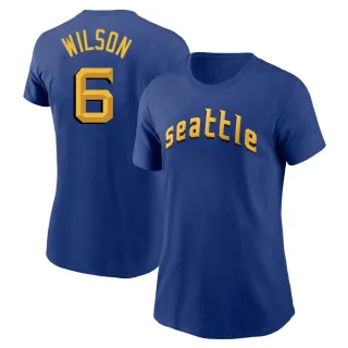 Women's Seattle Mariners Dan Wilson Royal 2023 City Connect T-Shirt