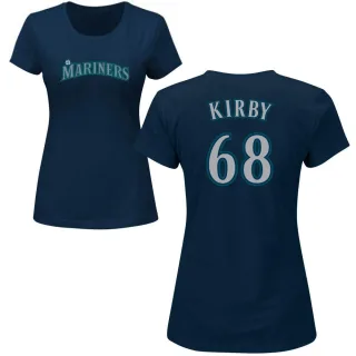 Women's Seattle Mariners George Kirby Navy Roster T-Shirt