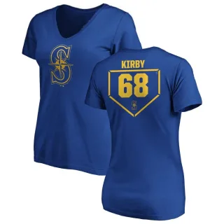 Women's Seattle Mariners George Kirby Royal RBI Slim Fit V-Neck T-Shirt