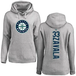 Women's Seattle Mariners Seby Zavala Ash Backer Pullover Hoodie