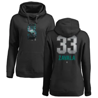 Women's Seattle Mariners Seby Zavala Black Branded Midnight Mascot Pullover Hoodie -