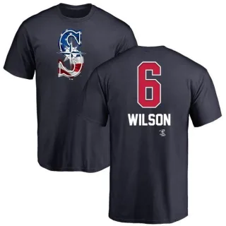 Youth Seattle Mariners Dan Wilson Navy Name and Number Banner Wave T-Shirt